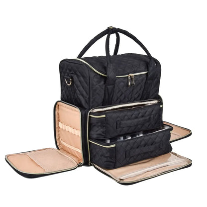 Compact Essential Oil and Nail Polish Storage Handbag - Black - Oil and Nail Polish Storage Handbag