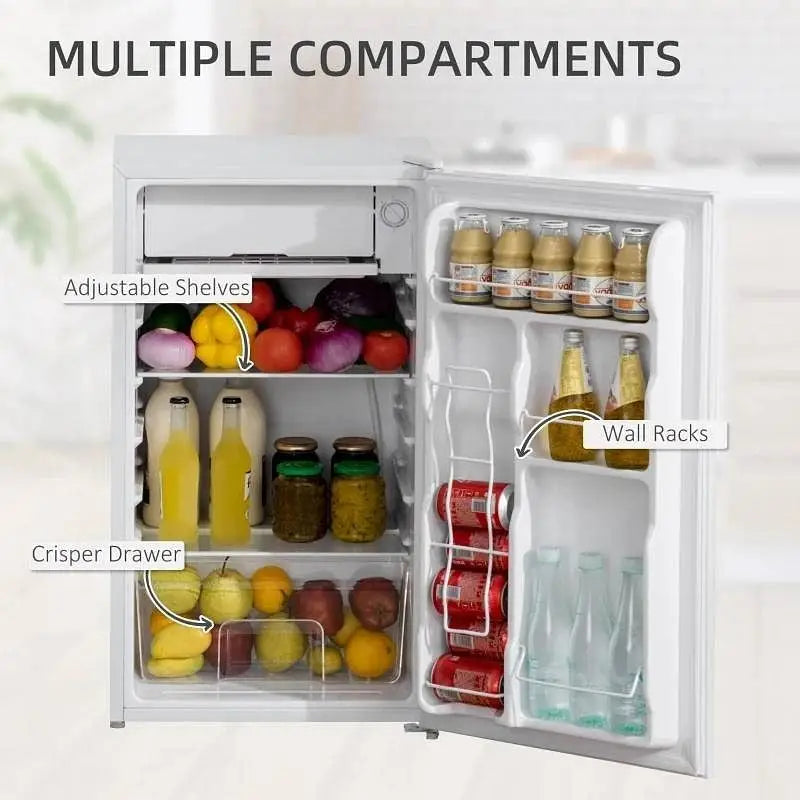 Compact Refrigerator Mini Fridge/Freezer 3.2 Cu.Ft White - Refrigerator