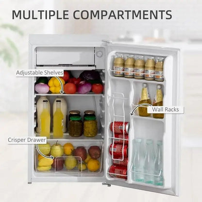 Compact Refrigerator Mini Fridge/Freezer 3.2 Cu.Ft White - Refrigerator