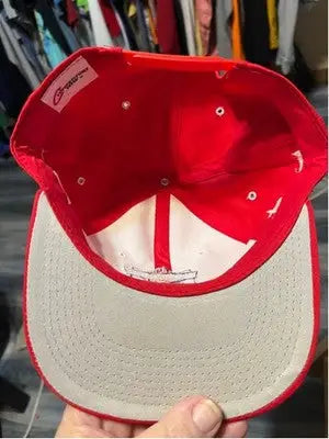 Red baseball cap with white underside brim from Competitors View Vintage 1997 Nascar Goody’s 500 Bristol Hat