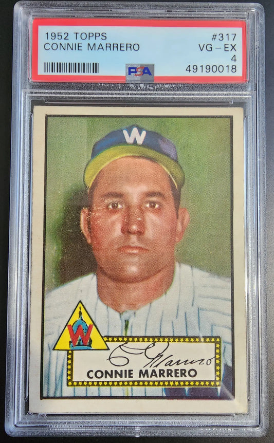 Connie Marrero 1952 Topps #317 PSA 4 trading card of Washington Senators player