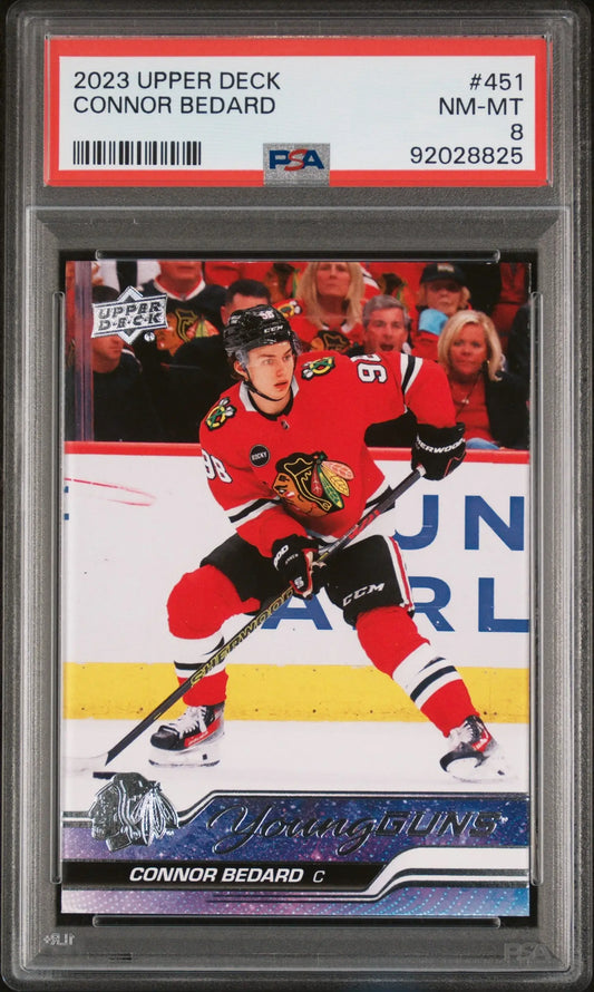 Graded Connor Bedard hockey trading card from 2023 Upper Deck product