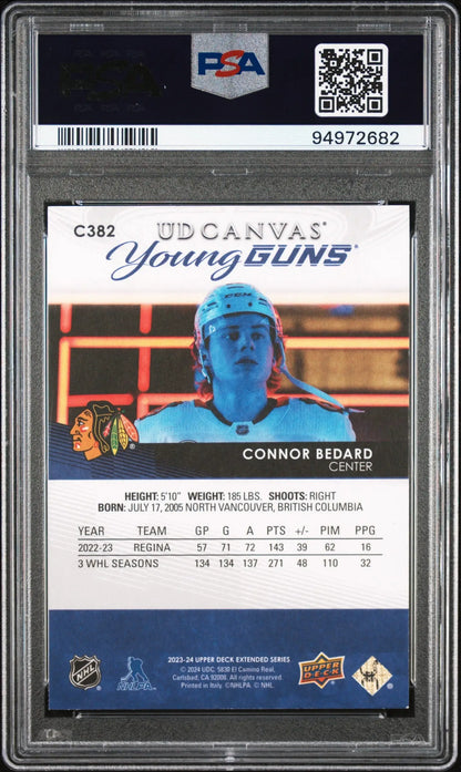 Connor Bedard 2023 Upper Deck Canvas #C382 PSA 9 Mint - Singles