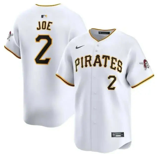 White Pittsburgh Pirates baseball jersey from Connor Joe Nike home limited player collection