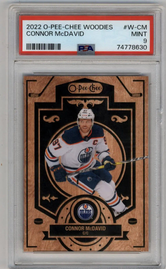Connor McDavid 2022-23 O-Pee-Chee Woodies PSA 9 Mint - Singles
