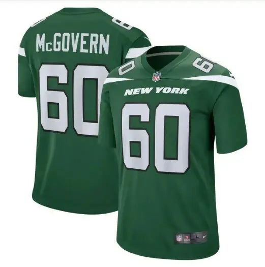 New York Jets Nike Game Jersey featuring Connor McGovern #60 in Gotham Green