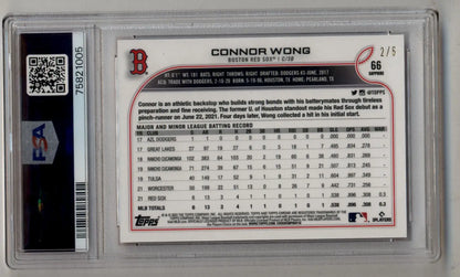 Graded Connor Wong 2022 Topps Chrome Sapphire Edition Red trading card PSA 9 Mint