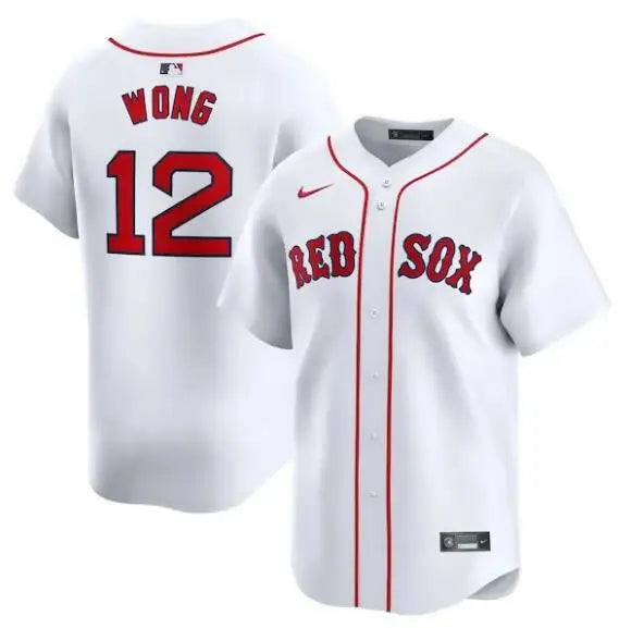 White Boston Red Sox Connor Wong Nike Home Limited Player Jersey for baseball fans