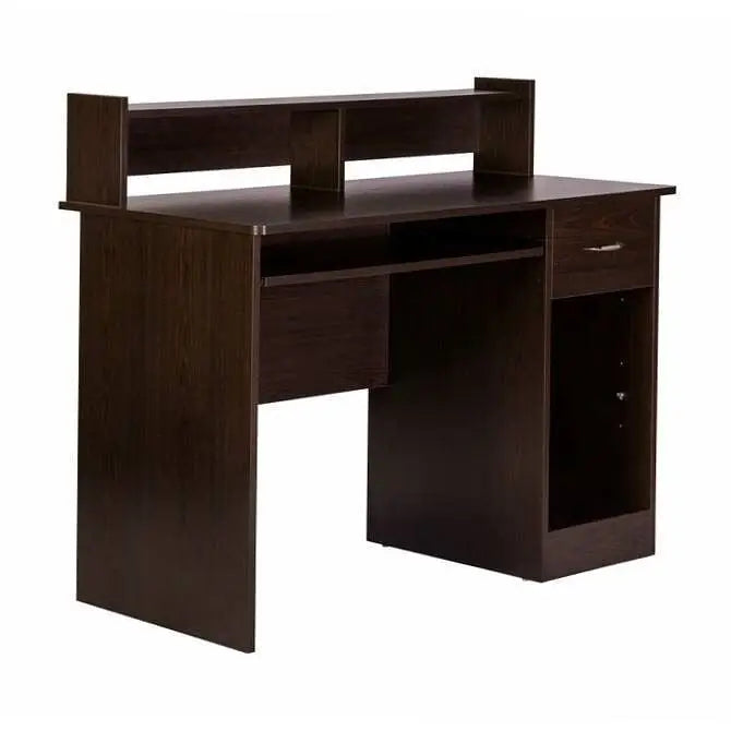Contemporary Home Office Computer Desk in Espresso Wood Finish - Computer Desk