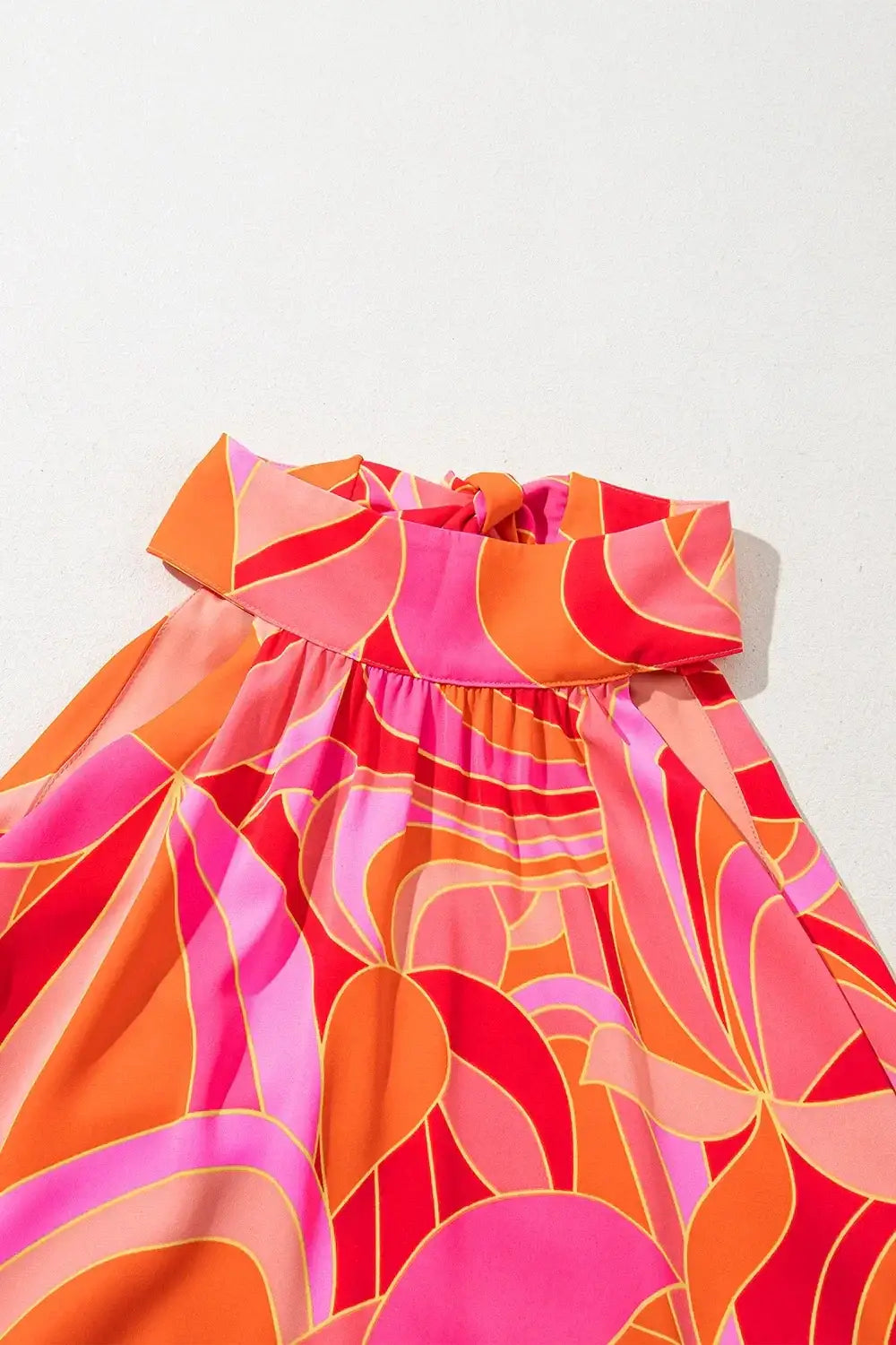 Contrast Grecian Neck Maxi Dress - dress