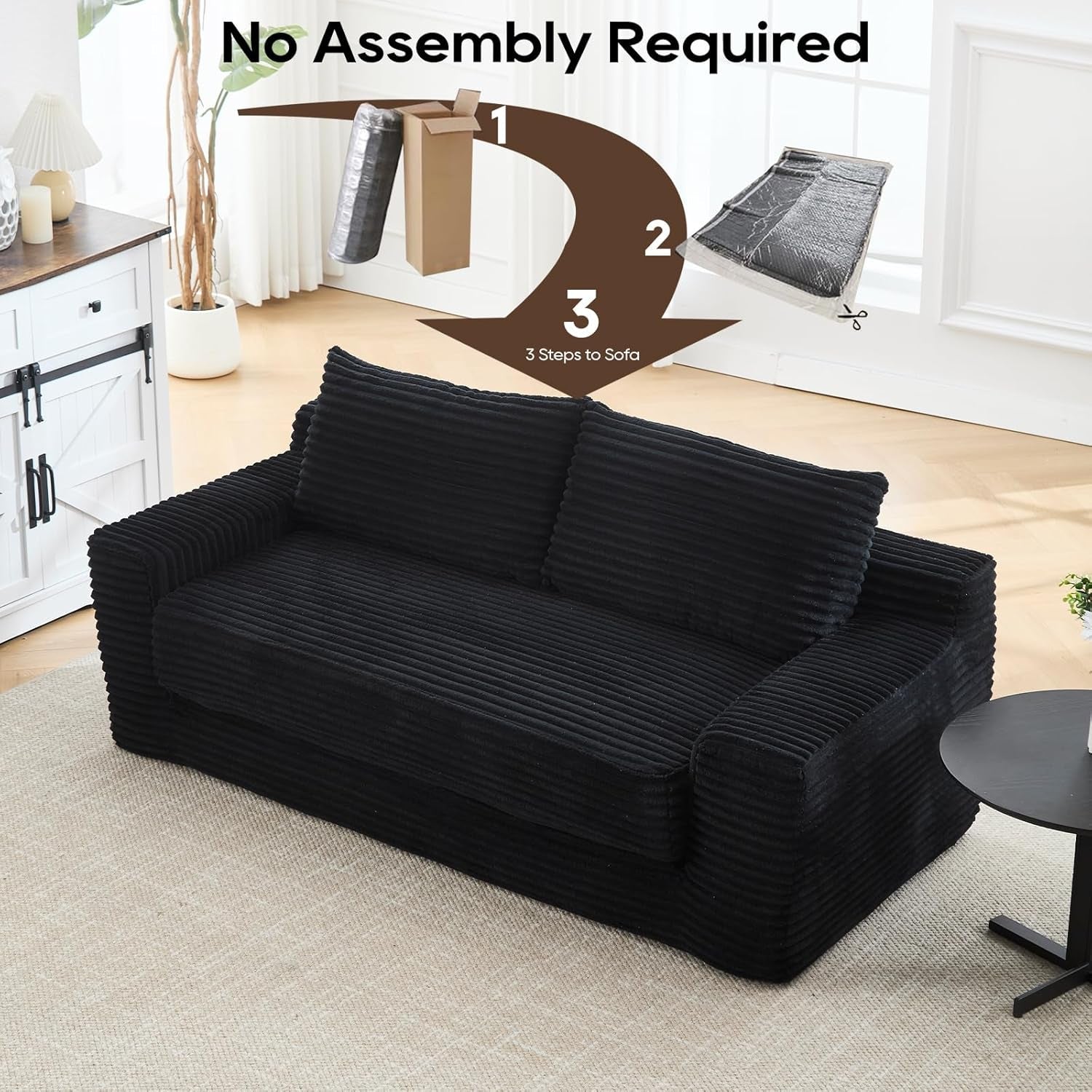 Convertible Loveseat Sofa Bed with Memory Foam Comfort-3