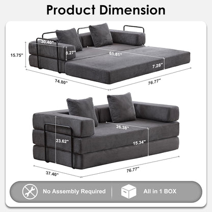 Convertible Sleeper Sofa Bed with Memory Foam Comfort-1