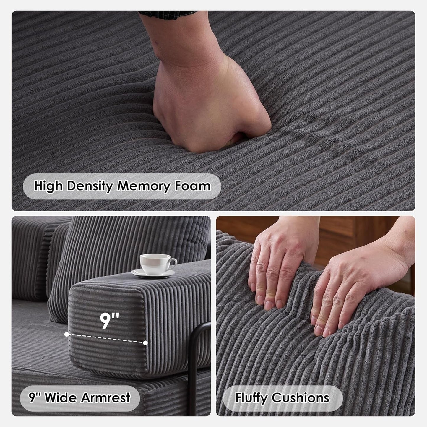 Convertible Sleeper Sofa Bed with Memory Foam Comfort-4