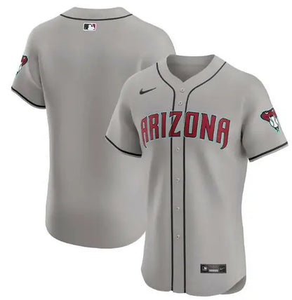 Gray Arizona Diamondbacks Nike Vapor Premier Elite Patch Jersey displayed in product image