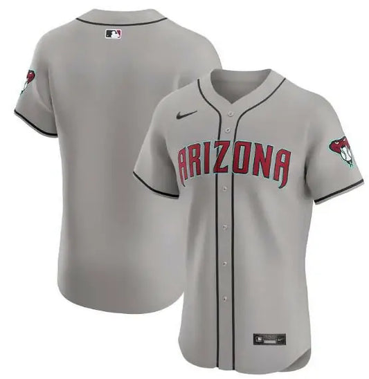 Gray Arizona Diamondbacks Nike Vapor Premier Elite Patch Jersey displayed in product image