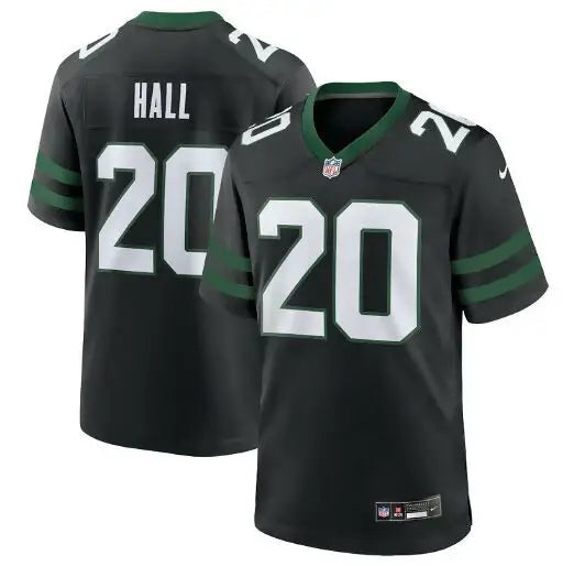 Black and green York Jets Nike game jersey with white numbers, perfect for fans