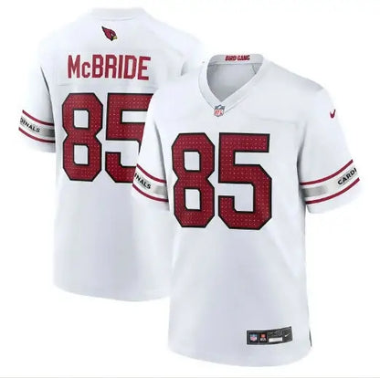 White Arizona Cardinals Nike alternate game jersey with red numbers and Trey McBride print