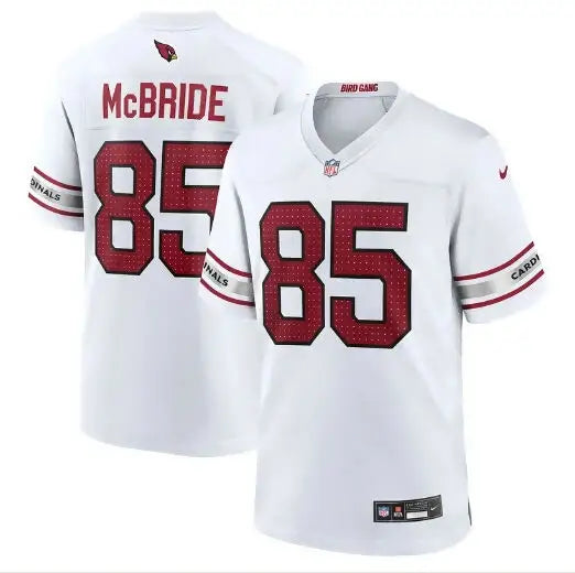 White Arizona Cardinals Nike alternate game jersey with red numbers and Trey McBride print