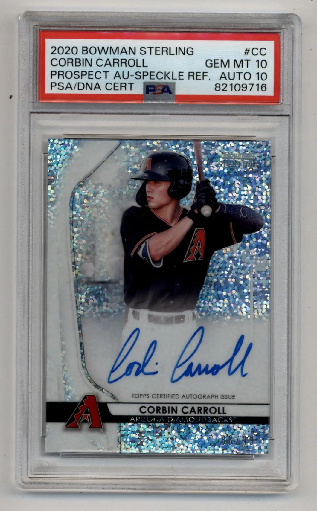 Corbin Carroll 2020 Bowman Sterling Prospect Auto baseball card graded Gem Mint 10 PSA