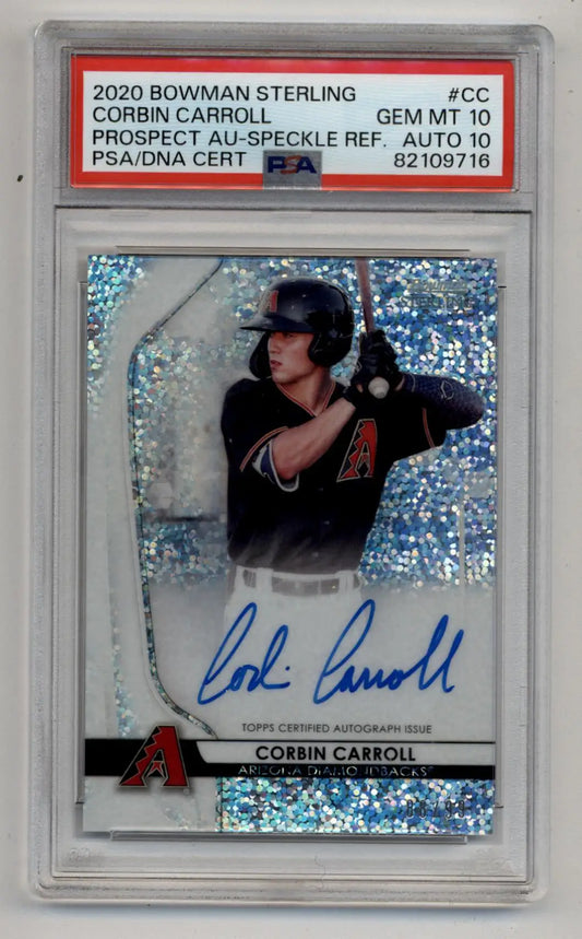 Corbin Carroll 2020 Bowman Sterling Prospect Auto baseball card graded Gem Mint 10 PSA