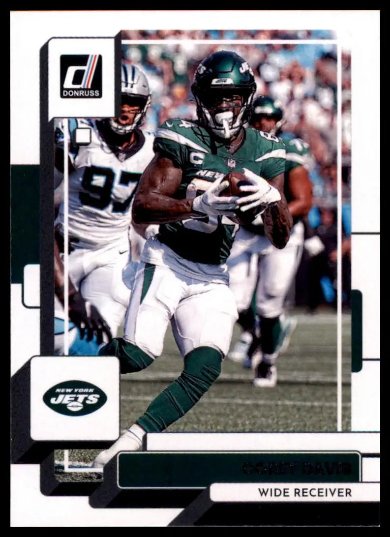 Football trading card featuring Corey Davis from 2022 Donruss New York Jets collection