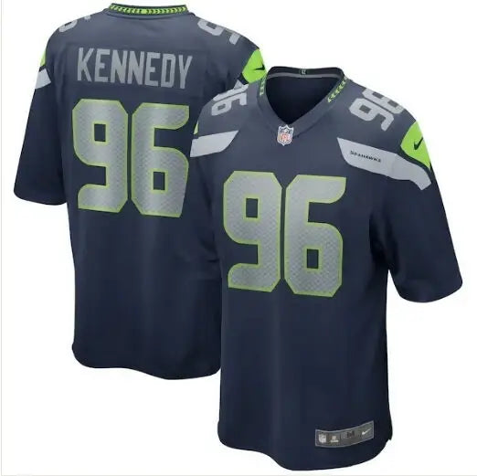 Dark blue Seattle Seahawks jersey with number 96 and Kennedy on the back