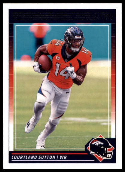 Football trading card featuring Courtland Sutton from the 2024 Score Denver Broncos series