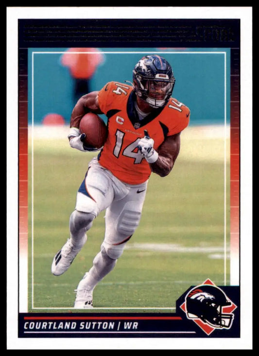 Football trading card featuring Courtland Sutton from the 2024 Score Denver Broncos series