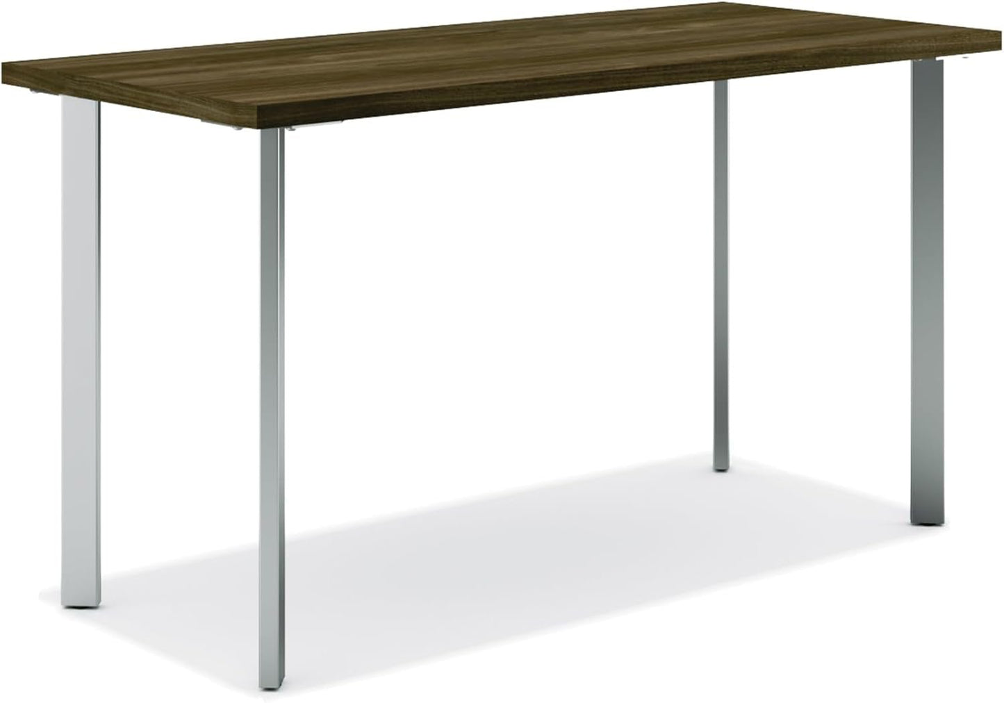 Coze Home Office Desks, Sturdy Table Computer Desk, 42", Walnut Top, Silver Base-0