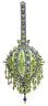 Ornate green and silver chandelier for Cracker Box Christmas Tree ornament display