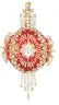 Ornate red and gold beaded cracker box Christmas tree ornament with tassels