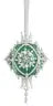 Green and silver snowflake Christmas ornament from Cracker Box Christmas Tree Ornament Kit
