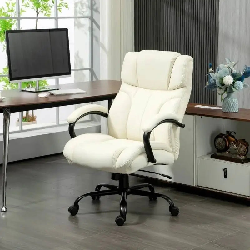 Cream White Big/Tall Adjustable Height Office Chair - 500 lbs. Weight Capacity - Office Chair