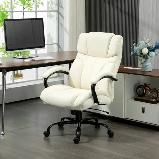 Cream White Big/Tall Adjustable Height Office Chair - 500 lbs. Weight Capacity - Office Chair
