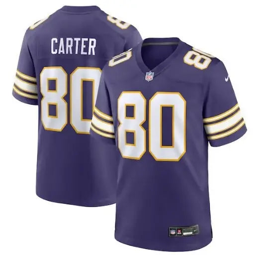 Purple Cris Carter Minnesota Vikings Nike classic retired player game jersey with number 80