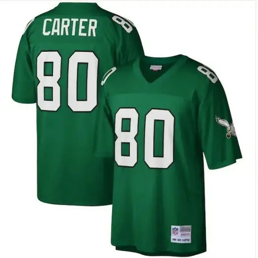 Green Philadelphia Eagles Cris Carter Legacy Replica Jersey with CARTER and 80 on front and back