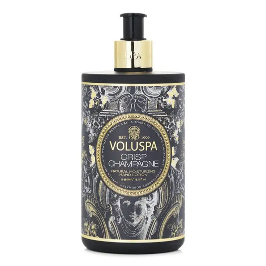 Black and gold pump bottle of Crisp Champagne Natural Moisturizing Hand Lotion