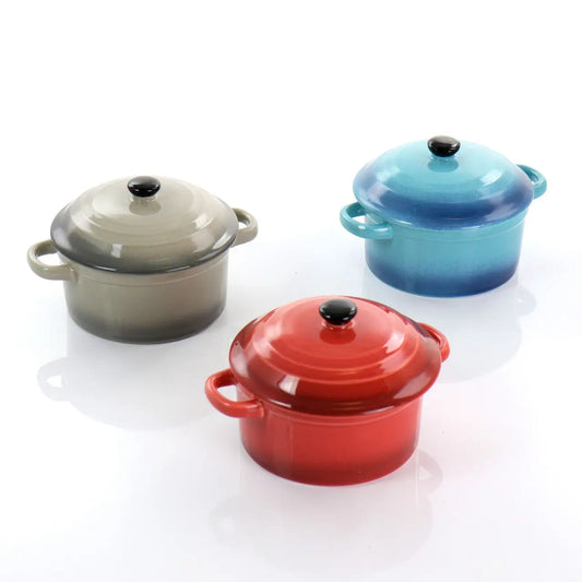 Crock Pot Pembury 3 Piece 9.6 Ounce Stoneware Assorted Casserole Dish Set - Bakeware
