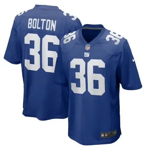 Blue Curtis Bolton New York Giants Nike team game jersey with 36 on front and back
