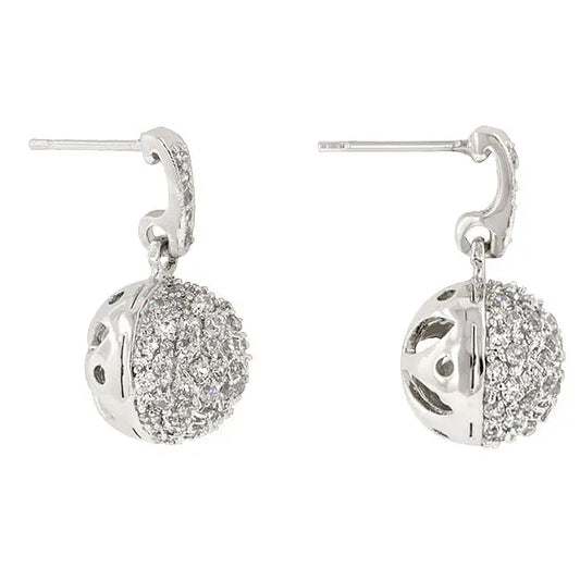 CZ Ball Dangle Earrings - Earrings