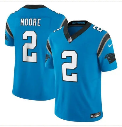 Blue D J Moore Carolina Panthers Nike Vapor F U S E Limited Jersey with Moore and number 2