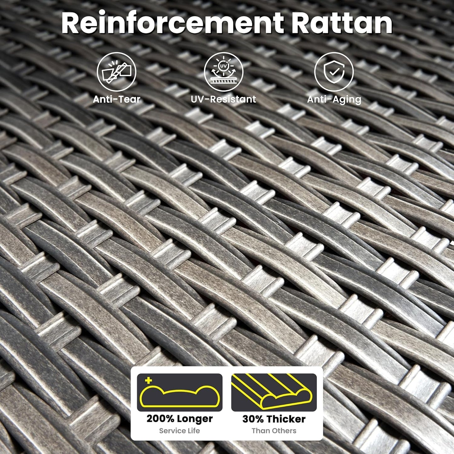 Modern Outdoor Wicker Furniture Set with Swivel Rocking Chairs-1