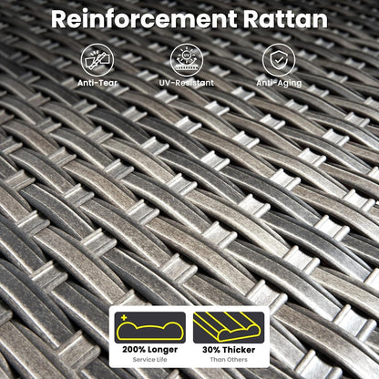 Modern Outdoor Wicker Furniture Set with Swivel Rocking Chairs-1