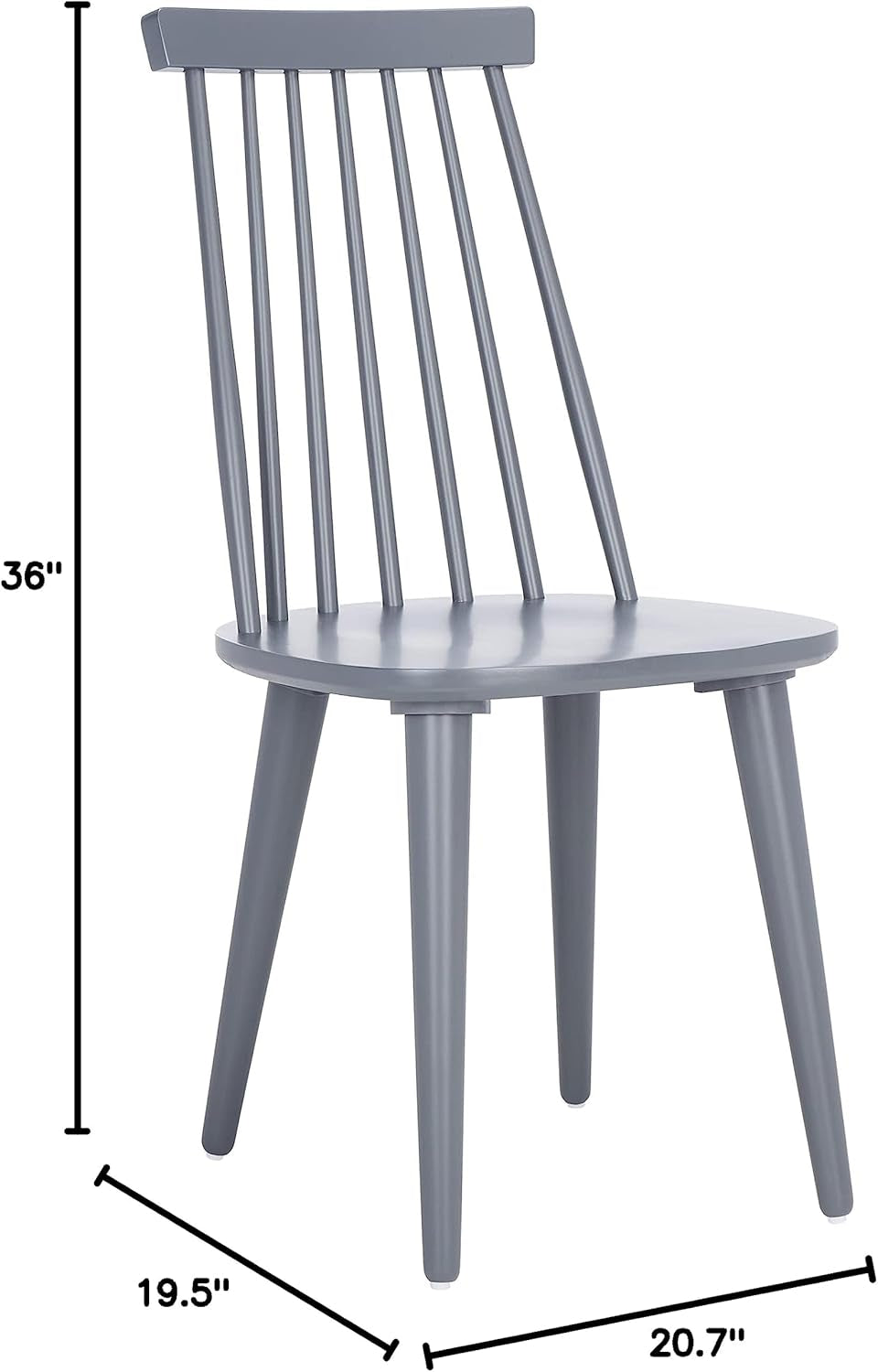 American Homes Collection Burris Country Farmhouse Grey Spindle Side Chair , Wood, (Set of 2)-1