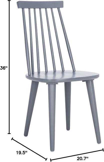 American Homes Collection Burris Country Farmhouse Grey Spindle Side Chair , Wood, (Set of 2)-1