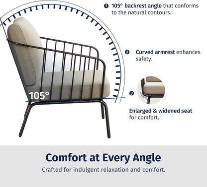 Modern 4-Piece Patio Furniture Set with Thick Cushions-2