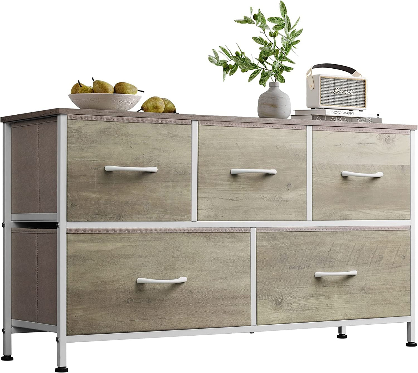 5-Drawer Wide Fabric Dresser Organizer-0