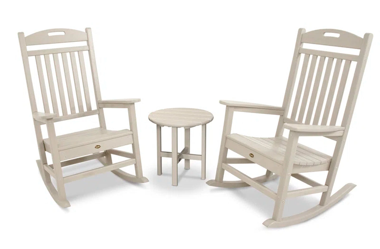 Three Piece Outdoor Rocker Set With Weatherproof Table-3