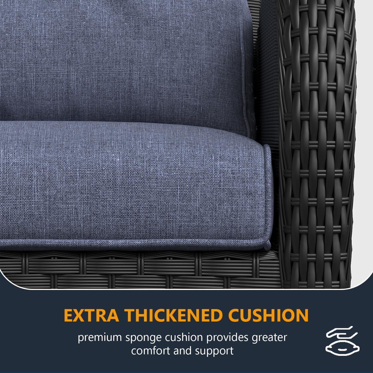 Outdoor Patio Furniture Sets with Fire Pit Table 10 Pieces Wicker Swivel Rocker Chairs and Sofa Sets for Backyard Deck-3