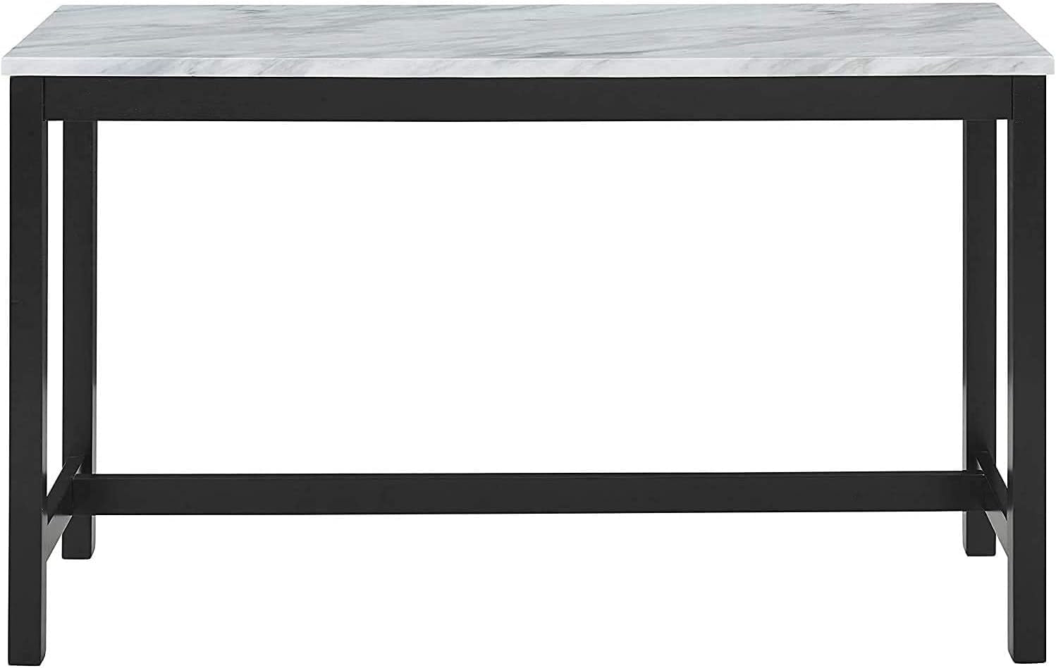 Blue Velvet Bar Table with 3 Stools, Faux Marble-3